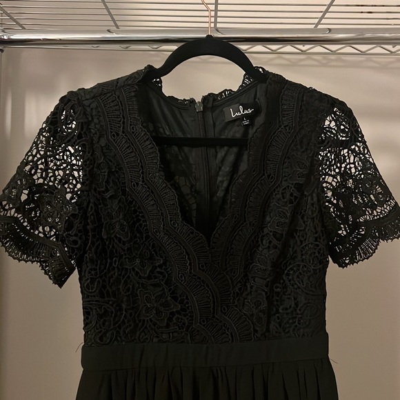 Lace top black babydoll dress Lulu’s size L - Picture 3 of 3